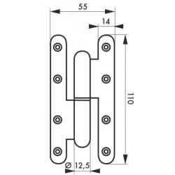 Μεντεσές 110X55 χιλ. INOX Δ THIRARD THIRARD - 2 2