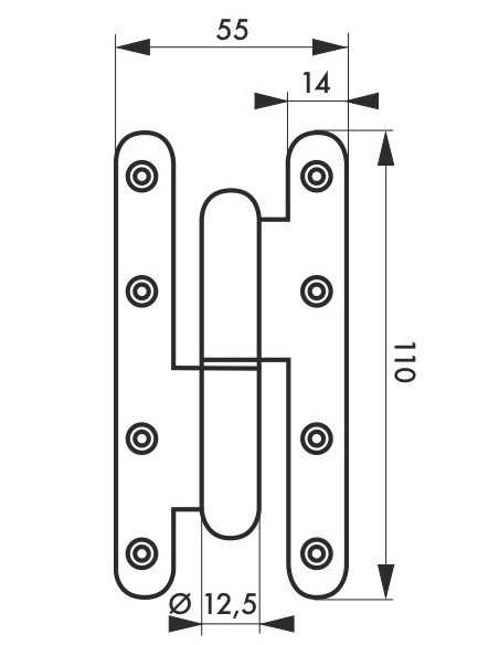 Μεντεσές 110X55 χιλ. INOX Δ THIRARD THIRARD - 3