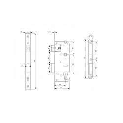 Κλειδαριά χωνευτή 50 x 85 στρογγυλή πλάκα inox THIRARD THIRARD - 1 2