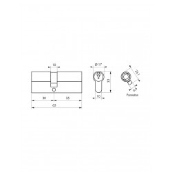 Κύλινδρος SA 30 x 35 χρυσός - 3 κλειδιά THIRARD THIRARD - 1 2
