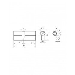 Κύλινδρος SA 35 x 45 χρυσός - 3 κλειδιά THIRARD THIRARD - 1 2