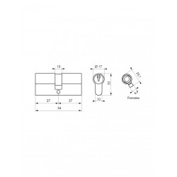 Κύλινδρος SA 27 x 27 νίκελ - 3 κλειδιά THIRARD THIRARD - 1 2