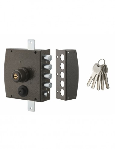 Κλειδαριά κουτιαστή ασφαλείας 154x140 3 σημείων δεξιά με διπλό κύλινδρο TRANSIT 2 5 κλειδιά THIRARD