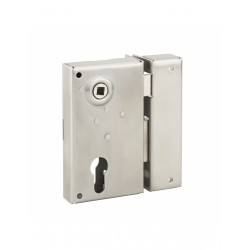 Κλειδαριά κουτιαστή inox κάθετη δεξιά 73x125 κέντρο 45mm με υποδοχή κυλίνδρου europrofile THIRARD THIRARD - 1