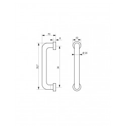 Λαβές εξώπορτας ζεύγος 2 τεμάχια Φ25 x 325 inox THIRARD THIRARD - 1 2