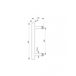Λαβές εξώπορτας ζεύγος 2 τεμάχια Φ30 x 400 inox THIRARD THIRARD - 1 2