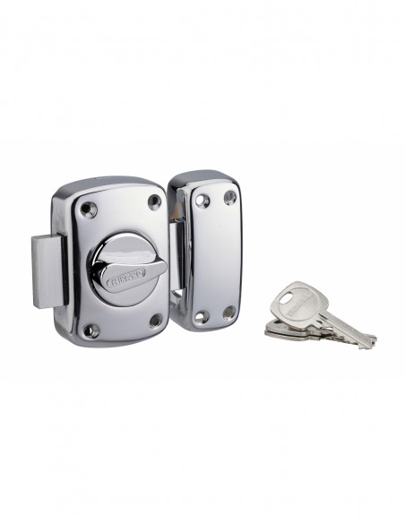 Πρόσθετη ασφάλεια πόρτας χρωμέ με πομολάκι και κύλινδρο 45 χιλ 3 κλειδιά CORVETTE THIRARD