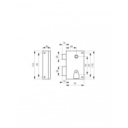 Κλειδαριά κουτιαστή κάθετη 70 x 110 mm πομόλου αριστερή - 2 κλειδιά THIRARD THIRARD - 1 2