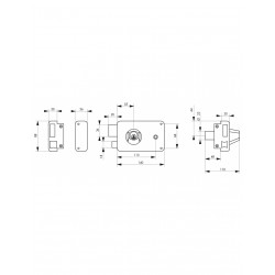 Κλειδαριά κουτιαστή 140 x 88 mm πομόλου αριστερή - 3 κλειδιά THIRARD THIRARD - 1 2