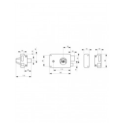 Κλειδαριά κουτιαστή 140 x 88 mm πομόλου δεξιά - 3 κλειδιά THIRARD THIRARD - 1 2
