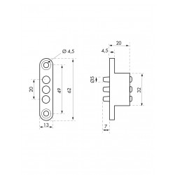 Επαφές ηλεκτρικού ρεύματος 3 πόλων - 24V AC/DC - 2A THIRARD THIRARD - 1 2