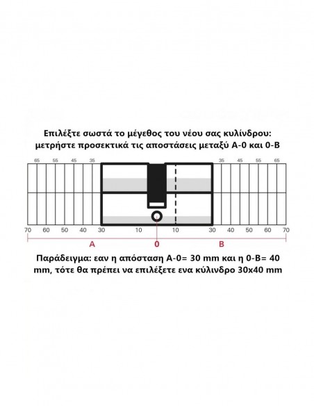 Κύλινδρος SA 30 x 30 χρυσός - 3 κλειδιά KEY ALIKE THIRARD THIRARD - 4