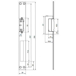 Ηλεκτρικό κυπρί χωνευτό inox fail safe 12/24V AC/DC THIRARD THIRARD - 1 2