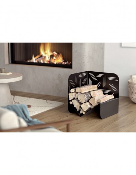 Ξυλιέρα τζακιού μεταλλική μαύρη 43,3x50 εκ. PATTERN THIRARD THIRARD - 3
