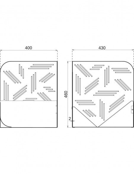 Ξυλιέρα τζακιού μεταλλική μαύρη 43,3x50 εκ. PATTERN THIRARD THIRARD - 4