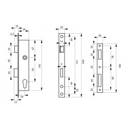 Κλειδαριά σιδερόπορτας 24 x 92 THIRARD THIRARD - 1 2