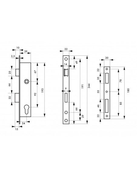 Κλειδαριά σιδερόπορτας 24 x 92 THIRARD THIRARD - 2