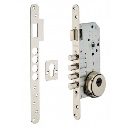 Κλειδαριά χωνευτή κυλίνδρου 50 x 85 με defender νίκελ THIRARD THIRARD - 1