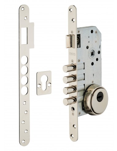 Κλειδαριά χωνευτή κυλίνδρου 50 x 85 με defender νίκελ THIRARD THIRARD - 1