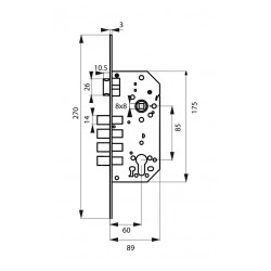 Κλειδαριά χωνευτή κυλίνδρου 60 x 85 νίκελ THIRARD THIRARD - 1 2