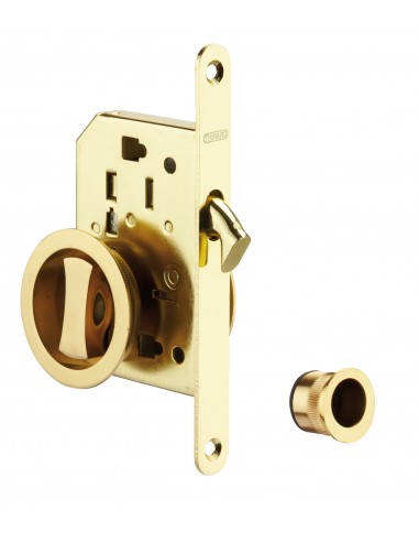 Κλειδαριά γάντζου συρόμενης πόρτας μπάνιου χρυσή με στρογγυλές χούφτες THIRARD THIRARD - 1