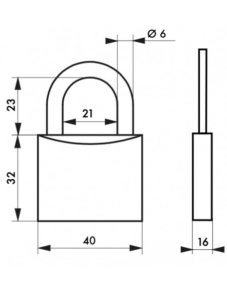 Λουκέτο TYPE1+ ορειχάλκινο 40 χιλ. 2 κλειδιά KEY ALIKE THIRARD THIRARD - 4