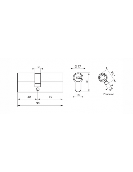 Κύλινδρος TIGER 6 DYNAMIC 40 x 50 νίκελ - 5 κλειδιά SP SP - 2