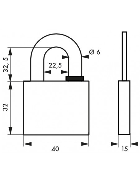 Λουκέτο REVERSO 40 χιλ. - 4 κλειδιά THIRARD THIRARD - 2
