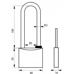Λουκέτο TYPE1 40 χιλ. μακρύλαιμο THIRARD THIRARD - 1 2