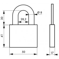 Λουκέτο TYPE 1 ALU 50 χιλ. - 2 κλειδιά THIRARD THIRARD - 1 2