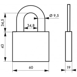 Λουκέτο TYPE1 ALU 60 χιλ. - 2 κλειδιά THIRARD THIRARD - 1 2