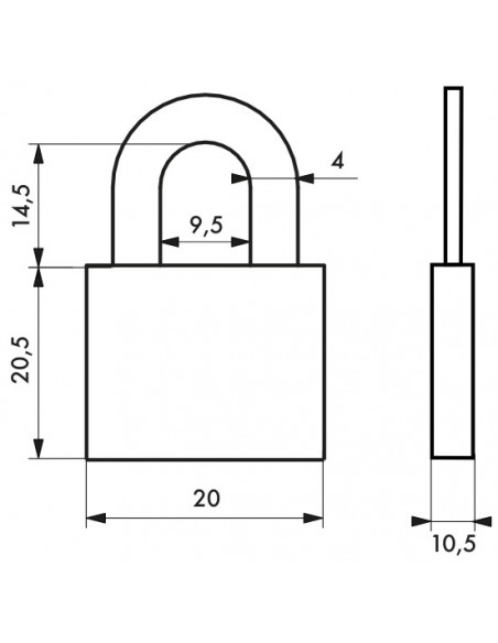 Λουκέτο TYPE1 ALU COLOR 20 χιλ. διάφορα χρώματα THIRARD THIRARD - 3
