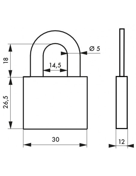 Λουκέτο TYPE1+ 30 χιλ. - 3 κλειδιά THIRARD THIRARD - 2