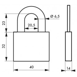 Λουκέτο TYPE1+ 40 χιλ. - 3 κλειδιά THIRARD THIRARD - 1 2