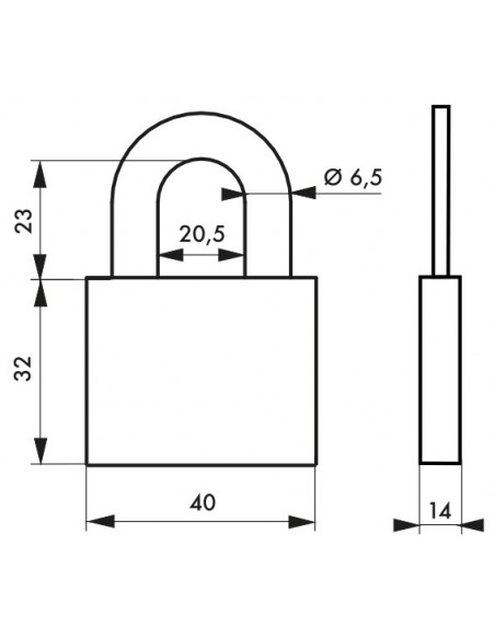 Λουκέτο TYPE1+ 40 χιλ. - 3 κλειδιά THIRARD THIRARD - 2