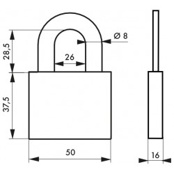 Λουκέτο TYPE1+ 50 χιλ. - 3 κλειδιά THIRARD THIRARD - 1 2