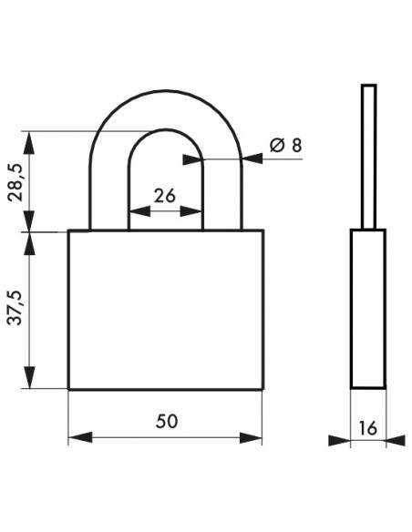 Λουκέτο TYPE1+ 50 χιλ. - 3 κλειδιά THIRARD THIRARD - 2
