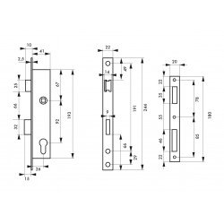 Κλειδαριά σιδερόπορτας  26 x 92 THIRARD THIRARD - 1 2