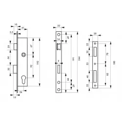 Κλειδαριά σιδερόπορτας  26 x 92 THIRARD THIRARD - 1 2