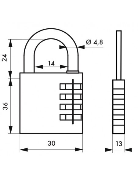 Λουκέτο συνδυασμού RB 30 χιλ. THIRARD THIRARD - 4