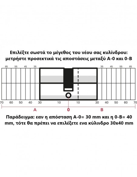 Κύλινδρος TIGER 6 35 x 45 νίκελ - 5 κλειδιά SP SP - 3