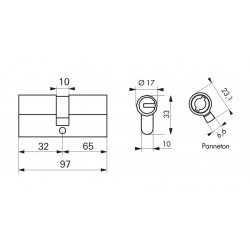 Κύλινδρος υπερασφαλείας FEDERAL S - 30 x 65 - 5 κλειδιά THIRARD THIRARD - 1 2
