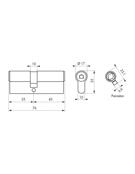 Κύλινδρος υπερασφαλείας COBRA2+ - 33 x 43 - 4 κλειδιά THIRARD THIRARD - 2