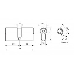 Κύλινδρος υπερασφαλείας FEDERAL 2 - 30 x 30 - 5 κλειδιά THIRARD THIRARD - 1 2