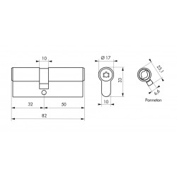 Κύλινδρος υπερασφαλείας FEDERAL 2 - 30 x 50 - 5 κλειδιά THIRARD THIRARD - 1 2