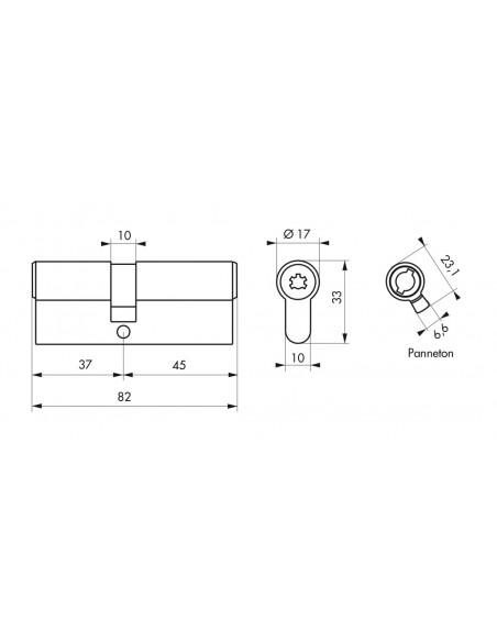 Κύλινδρος υπερασφαλείας FEDERAL 2 - 35 x 45 - 5 κλειδιά THIRARD THIRARD - 2